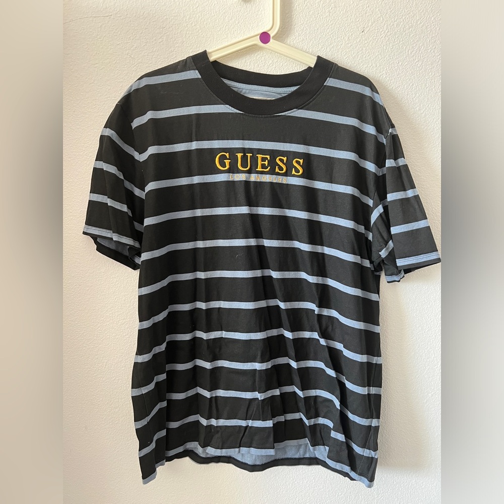 Size Large Guess Blue Stripe Tee. Excellent condition